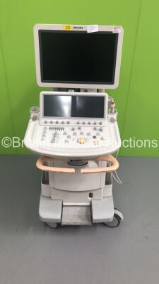 Philips iE33 Flat Screen Ultrasound Scanner *S/N 039X89* **Mfd 11/2000** on F.3 Cart with 1 x Transducer / Probe (S5-1) and Compact Adapter (HDD REMOVED) ***IR158***