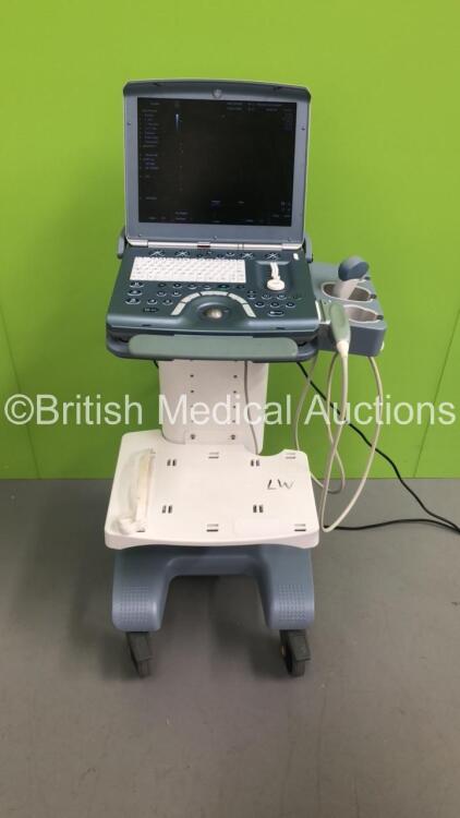 GE Voluson i Portable Ultrasound Scanner *S/N B05663* **Mfd 03/2016** Software Version 14.0.0.46 with 1 x Transducer / Probe (AB2-7-RS Ref H44901AD *Mfd 11/2015**) on Voluson Docking Cart (Powers Up)