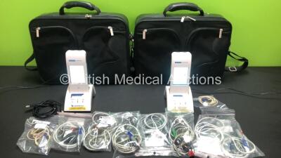 2 x Otometrics Madsen AccuScreen ABR/TE Hearing Screeners with Power Supplies, Cradles and Accessories in 2 x Carry Cases (Both Power Up) *431953 - 431943*