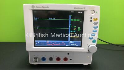 1 x Datex-Ohmeda CardioCap/5 Critical Care Patient Monitor with NIBP, ECG, SpO2, P1, P2, T1 and T2 Options (Both Power Up) * Mfd 200 * **6018711**