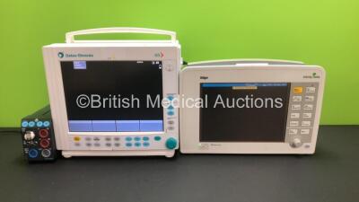 1 x Datex-Ohmeda S-5 Anesthesia Monitor *Mfd 2005* with 1 x M-NESTPR Module and 1 x Drager Infinity Delta Monitor *Mfd 2008* (Both Power Up) *5399483351 - 6063085*