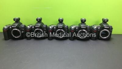 5 x Nikon D90 Digital Cameras with 5 x Nikon AS-15 Hot Shoe Adapters *7459937 - 6644474 - 6645247 - 6736690 - 6642433*