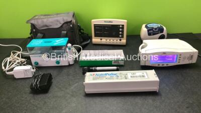 Mixed Lot Including 1 x Propulse III Ear Irrigator with 1 x AC Power Supply in Carry Bag (Powers Up) 1 x Welch Allyn Ref 279 Ophthalmoscope (Untested Due to Possible Flat Battery) 1 x Welch Allyn 52000 Series Patient Monitor (No Power) 1 x Auto Pulse Li-I