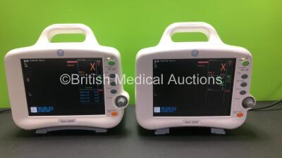 2 x GE Dash 3000 Patient Monitors Including ECG, NBP, CO2, BP1, BP2, SpO2 and Temp/co Options *Mfd 2013* (Both Power Up) *SHQ13127234SA - SHQ13076550SA*