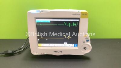 Philips IntelliVue MP30 Patient Monitor *Mfd - 08/2005* with Printer Option, 1 x Philips M3015A Opt: C06 Multiparameter Module with Press, Temp and Microstream CO2 Options *Mfd - 11/2012* and 1 x Philips M3001A Opt: A01C06 Multiparameter Module with Press