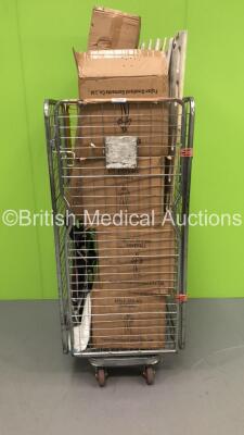 Mixed Cage of Ambulance Equipment Including 6 x Spinal Boards,1 x Evac Chair and 200 x Full Body Overalls (Cage Not Included)