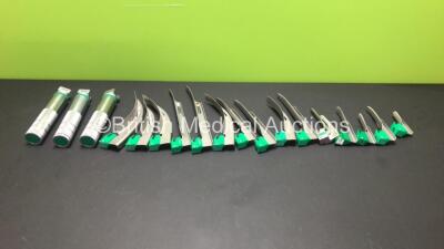 Job Lot of 3 x KaWe Laryngoscope Handles with 15 x Blades