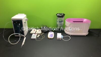 Mixed Lot Including 1 x Iris Medical 532 nm Laser Eye Safety Filter, 1 x Therabath Paraffin Wax Bath, 2 x Viamed Microstim DB3 Supramaximal Nerve Stimulator, Hamilton Microlab 500 Series and 1 x VacSax Suction Cup