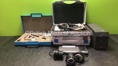 Mixed Lot Including 1 x Carefusion Microlab Spirometer with 3 x Mouth Pieces (Untested Due to No Power Supply) 2 x Inspiration Unique cfm Monitoring Systems with 2 x Power Supplies in Carry Cases (Both No Power) 1 x Huger Model DSW 88 Timer (Powers Up) 1 