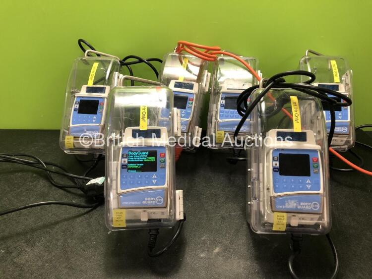 6 x CME Medical Bodyguard 575 Infusion Pumps with Casings and Power Supplies (All Power Up)