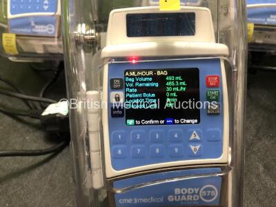 6 x CME Medical Bodyguard 575 Infusion Pumps with Casings and Power Supplies (All Power Up) - 2