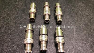 3 x Microaire 7100-001 Zimmer Reamer Couplers and 3 x Microaire Jacobs 1/4" Drill Couplers *S/N 1141 / 6001 / 1733 / 2133 / 1137 / 1100*