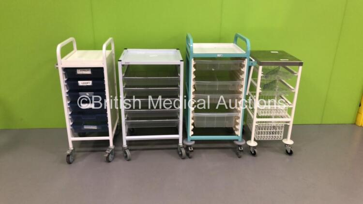 4 x Mobile Trolleys with Drawers