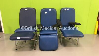 3 x Static Patient Chairs (All Missing Feet Stoppers / Covers)