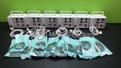 6 x APC Model 4170 Bedside Pacemakers with Cables (3 x Missing Face Covers) and 14 x APC Ref.4452Q Quadripolar Sterile Cables (Out of Date)