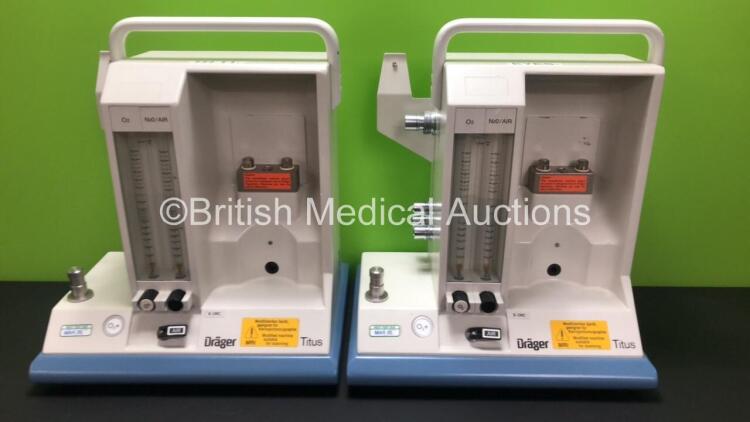 2 x Drager Titus Portable Anaesthesia Device Ref M33042-23