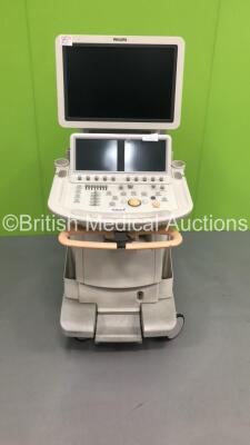 Philips iE33 Flat Screen Ultrasound Scanner on E.3 Cart *S/N 02XDVR* **Mfd 05/2008** with Sony UP-D897 Digital Graphic Printer and Mitsubishi MD3000 Video Cassette Recorder (HDD REMOVED) ***IR168***