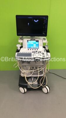 GE Logiq E9 (95640020274) Flat Screen Ultrasound Scanner Ref 5205000-9 *S/N 200597US6* **Mfd 2016** Software Version R6 Revision 1.5 with 4 x Transducers / Probes (RIC5-9-D Ref H48651M *Mfd 10/2015* / C1-6VN-D Ref 5476278 *Mfd 12/2017* / ML6-15-D Ref 5199