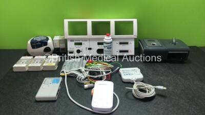 Mixed Lot Including 1 x ResMed AutoSet Spirit II CPAP Unit (Powers Up) 3 x PACE Temporary Cardiac Pacemakers, 1 x Covidien Force Triad Electrosurgical Unit Front Display Plate (Damaged-See Photo) 1 x Hewlett Packard TEMP Module, 1 x Philips IntelliBridge 