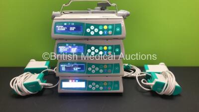 4 x B.Braun Infusomat Space Infusion Pumps with 4 x AC Power Supplies (All Power Up) *180013 - 180415 - 180555 - 180417*