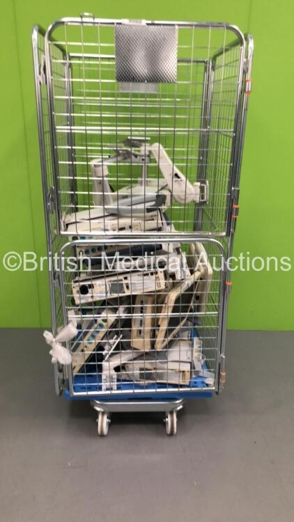 Job Lot of Patient Monitoring Equipment Including 3 x Fukuda Denshi DS-7300 Patient Monitors with 8 x Fukuda Denshi HS-700 Patient Modules (Cage Not Included)