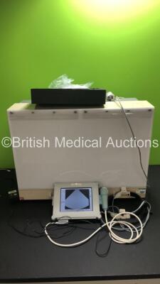 Mixed Lot Including 2 x X-Ray Light Boxes,1 x Karl Storz Headlight with Cable and 1 x Mediwatch Multiscan Ultrasound Scanner Model M0002 S/W Version 1.0.6 with Transducer and Carry Bag (Powers Up)