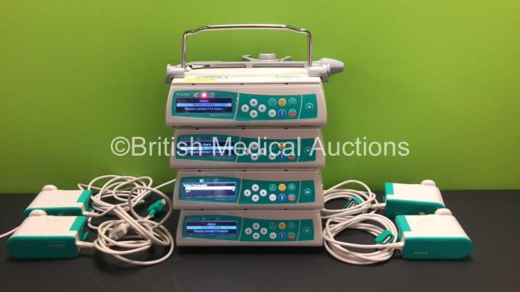 4 x B.Braun Infusomat Space Infusion Pumps with 4 x AC Power Supplies (All Power Up) *180563 - 180571 - 180176 - 180560*