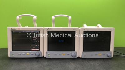 3 x Datascope Trio Patient Monitors Including ECG, SpO2, T1 and NIBP Options (All Power Up) *GL*