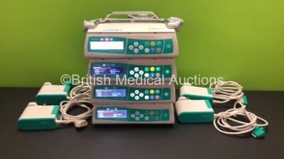 4 x B.Braun Infusomat Space Infusion Pumps with 4 x AC Power Supplies (All Power Up) *180570 - 180566 - 180324 - 180410*