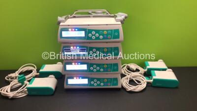 4 x B.Braun Infusomat Space Infusion Pumps with 4 x AC Power Supplies (All Power Up) *180562 - 180523 - 180398 - 180546*