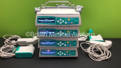 4 x B.Braun Infusomat Space Infusion Pumps with 4 x AC Power Supplies (All Power Up) *180544 - 180401 - 180418 - 312700*