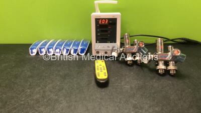 Mixed Lot Including 1 x Mindray Datascope Duo Patient Monitor (Powers Up with Error-See Photo) 2 x Valves, 1 x Samaritan TRN-500 Controller and 7 x Geratherm Non Contact Thermometers (All Untested Due to Possible Flat Batteries) *SN MD17780C3, 009116, 003