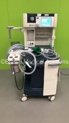 Spacelabs Healthcare Blease Focus Anaesthesia Machine with 900 Series Ventilator Model 990F Front Panel Software V700900 10.07 / Control Board Software V700900 9.62,Absorber,Bellows,Hoses and Oxygen Mixer (Powers Up-Wheel Broken/Not Connected) * SN FOCU-8