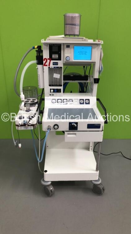 Spacelabs Healthcare Focus Frontline Anaesthesia Machine with 900 Series Ventilator Front Panel Software V700900 10.07 / Control Board Software V700900 9.62,Absorber,Bellows,Oxygen Mixer and Hoses (Powers Up) * SN VENT-006105 * * Mfd 2013 *