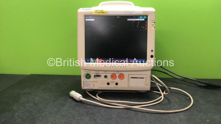 Fukuda Denshi DS-7200 Patient Monitor Including ECG/RESP, SpO2, NIBP, BP1, BP2, TEMP1, TEMP2 and Printer Options with 1 x BP Hose and 1 x ECG Trunk Cable (Powers Up)