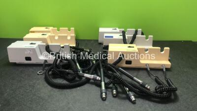 6 x Welch Allyn 767 Series Wall Mounted Ophthalmoscopes (All with Missing Attachments)