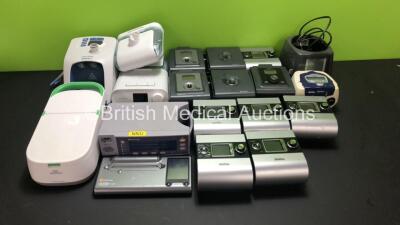 Large Mixed Lot Including 1 x Fisher & Paykel Healthcare Airvo 2 Humidifier,1 x Philips Respironics DreamStation CPAP with 2 x Humidifiers,2 x Philips Respironics REMstar System One CPAPs,5 x ResMed S9 CPAPs,1 x Respironics InnoSpire Deluxe Nebulizer,1 x 