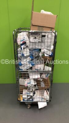 Mixed Cage of Consumables Including DeSoutter Medical Bur-Round Carbs,Boston Scientific Helical Stone Retrieval Baskets and BVI Beaver Visitec EdgeAhead Crescent Knife (Cage Not Included)