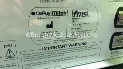 Mixed Lot Including 1 x FMS Duo+ Arthroscopy Fluid Management System with Integrated Shaver Unit with 2 x FMS Connect Interface Cables (Powers Up) 1 x Artro Care Foot Pedal and 1 x Smith & Nephew Foot Pedal *SN 1123F5777, E14A30315, E13A30297* - 5