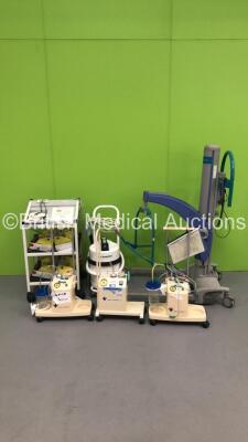 Mixed Lot Including 1 x Arjo Opera Electric Patient Hoist with Controller (Unable to Power Test Due to No Battery) 1 x deSoutter Clean Cast Cutter (Powers Up), 3 x Suction Units (All Power Up) and Seca Bed Weighing Scales *S/N 113407 / 021620 / 113403*