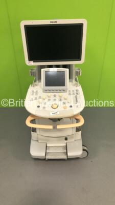 Philips iU22 Flat Screen Ultrasound Scanner *S/N B03YFC* **Mfd 06/2011** on G.1 Cart (HDD REMOVED - Missing Dial - See Pictures)