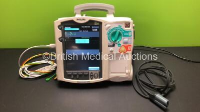 Philips Heartstart MRx Defibrillator Including Pacer, ECG, BP, Temp and Printer Options with 1 x Philips M3539A Battery, 1 x Philips M3538 Module, 1 x Paddle Lead and 1 x 3 Lead ECG Lead,