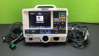 Lifepak 20 Defibrillator / Monitor Including ECG and Printer Options with Paddle Lead and ECG Lead (Powers Up)