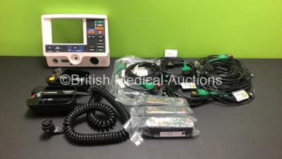 Job Lot Including 1 x Medtronic Physio-Control External Hard Paddles 3006228-01 (Very Good Condition) 7 x Medtronic Lifepak 1000 ECG Leads, 3 x Physio-Control Test Loads and 1 x Lifepak 20 Face Panel