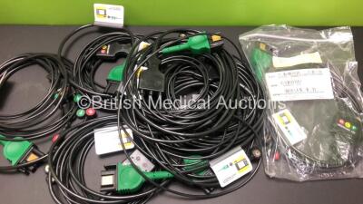 Job Lot Including 1 x Medtronic Physio-Control External Hard Paddles 3006228-01 (Very Good Condition) 7 x Medtronic Lifepak 1000 ECG Leads, 3 x Physio-Control Test Loads and 1 x Lifepak 20 Face Panel - 2