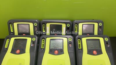 6 x Zoll AED Pro Defibrillators (All Untested Due to No Batteries, All Damaged Screens, 1 x Missing Battery Housing - See Photos) - 2