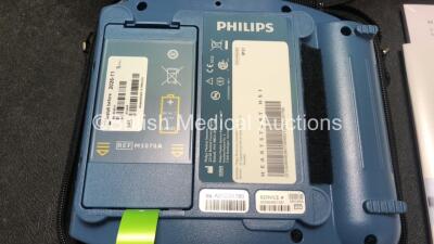 3 x Philips Heartstart HS1 Defibrillators with 3 x Philips Ref M5070A Batteries *Install Dates - 11-2026, 11-2026, 11-2026* with 3 x Philips M5071A Smart Pads Cartridge *Use By Dates- 07-2023. 07-2023, 07-2023* (All Power Up and Boxed in Excellent Conditi - 4