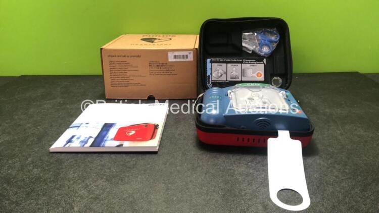 Philips Heartstart HS1 Defibrillators with Philips Ref M5070A Battery *Install Date - 11-2026* and Philips M5071A Smart Pads Cartridge *Use By Date- 07-2023* (Powers Up and Boxed in Excellent Condition)