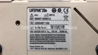 Lifepak 20e Defibrillator / Monitor *Mfd 2013* Including ECG and Printer Options with Paddle Lead and ECG Lead (Powers Up with Service Light) *41747642* - 5
