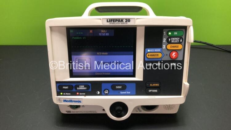 Lifepak 20 Defibrillator / Monitor *Mfd 2002* Including ECG and Printer Options (Powers Up with Service Light)